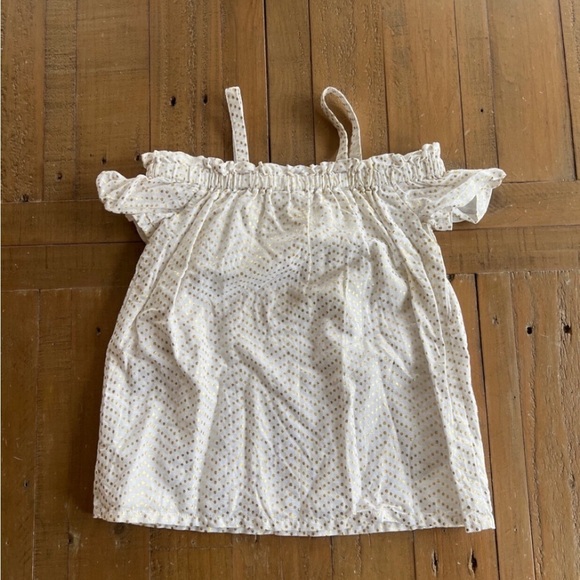 Janie and jack Rachel Zoe gold metallic cold shoulder dress - Picture 6 of 8